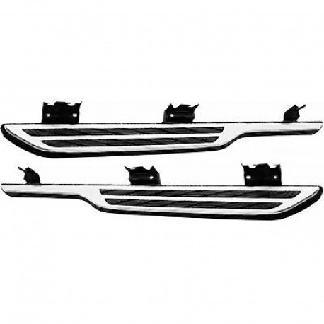 TUNING Set coppia pedane predellini laterali FORD TRANSIT, 2014 2015 2016 2017 2018 2019, anche TRANSIT CUSTOM 2012-, passo lungo