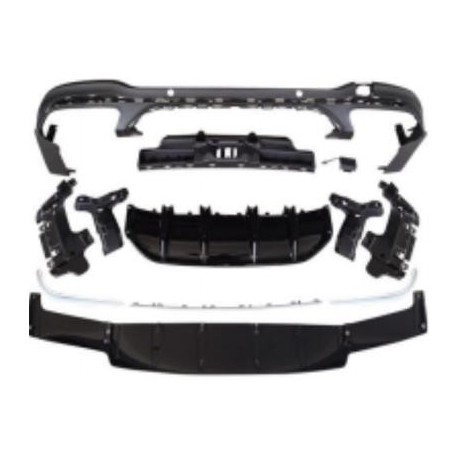 TUNING Diffusore estrattore paraurti posteriore MERCEDES GLC X253 SUV 2015 2016 2017 2018 2019 2020 2021 2022 SPORT 63 look, per pack AMG originale, argento