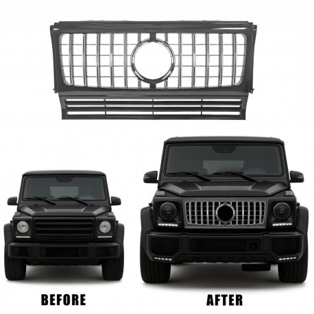 Calandra griglia radiatore anteriore TUNING MERCEDES ClasseG W463 89-15 look GT cromata nera