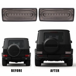 TUNING Set fari fanali posteriori LED MERCEDES ClasseG W463, 1999-2018 LED, nero fumè smoke, no freccia dinamica, A4638201964