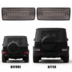 TUNING Set fari fanali posteriori LED MERCEDES ClasseG W463, 1999-2018 LED, nero fumè smoke, con freccia dinamica sequenziale, A4638201964
