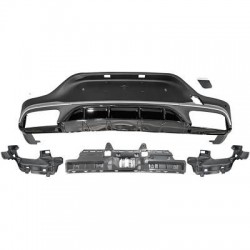 TUNING Diffusore estrattore posteriore MERCEDES GLC Coupè C253, 2015 2016 2017 2018 2019 2020 2021 2022 Sport C63 look AMG, nero lucido argento, per Sport e Amg