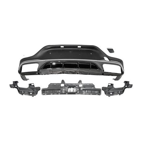 TUNING Diffusore estrattore posteriore MERCEDES GLC Coupè C253, 2015 2016 2017 2018 2019 2020 2021 2022 Sport C63 look AMG, nero lucido argento, per Sport e Amg