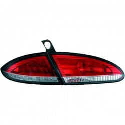 Set fari fanali posteriori TUNING per SEAT LEON 06/2005-02/2009 LED rosso cromato con barra Celis