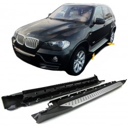 Set pedane predellini laterali TUNING BMW X5 E70 2007-2013, con profilo su passaruota