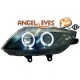 Set fari fanali proiettori anteriori TUNING BMW Z4 2003-2009 neri con anelli ANGEL EYES