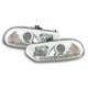 Set fari fanali proiettori anteriori TUNING per ALFA ROMEO 156 berlina Sportwagon 1997-06/2003 cromati con luce diurna DAYLINE DRL LED