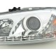 Set fari fanali proiettori anteriori TUNING per ALFA ROMEO 156 berlina Sportwagon 1997-06/2003 cromati con luce diurna DAYLINE DRL LED