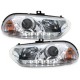 Set fari fanali proiettori anteriori TUNING per ALFA ROMEO 156 berlina Sportwagon 1997-06/2003 cromati con luce diurna DAYLINE DRL LED