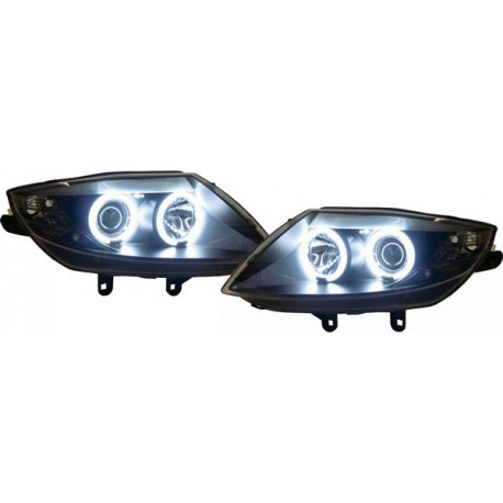 Set fari fanali proiettori anteriori TUNING BMW Z4 2003-2009 neri con anelli ANGEL EYES CCFL alta potenza