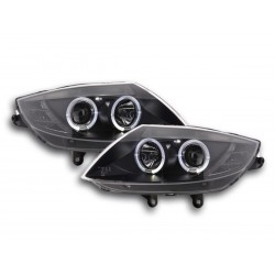Set fari fanali proiettori anteriori TUNING BMW Z4 2003-2009 neri con anelli ANGEL EYES