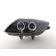 Set fari fanali proiettori anteriori TUNING BMW Z4 2003-2009 neri con anelli ANGEL EYES