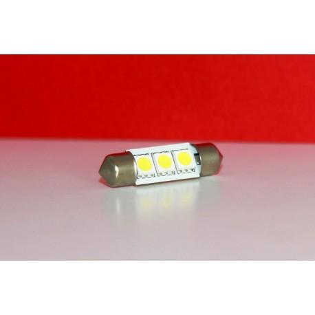 Luce siluro 3 LED BIANCO SMD targa resistenza check luci 36mm