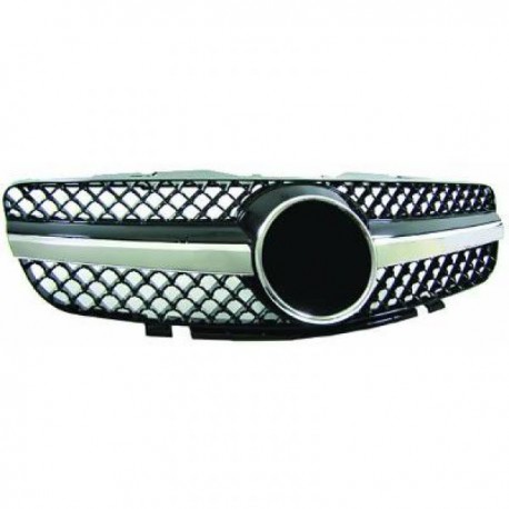 Calandra griglia TUNING MERCEDES SL R230 2001-2012 look Sport AMG cromata nera un listello incluso marchio