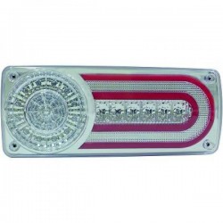 Set coppia fari fanali posteriori TUNING per MERCEDES Classe G W463 1986-2007 a LED Lightbar rossi cromati