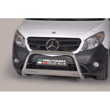 Bullbar anteriore OMOLOGATO MERCEDES Citan, 2012-2021 acciaio INOX mod Medium con marchio