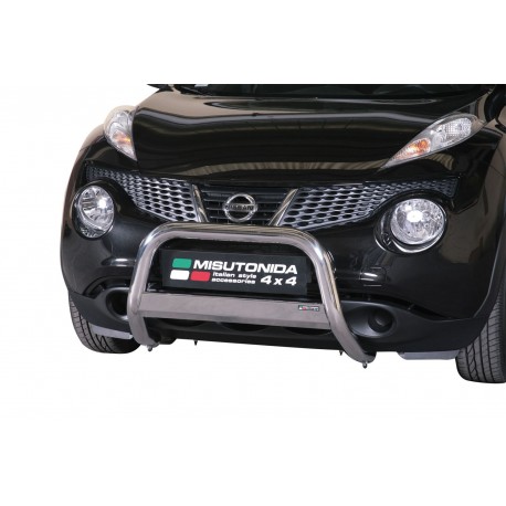 Bullbar anteriore OMOLOGATO NISSAN Juke 2010-2014 acciaio INOX mod Medium con marchio