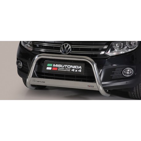 Bullbar anteriore OMOLOGATO VOLKSWAGEN Caddy 2003 2004 2005 2006 2007 2008 2009 2010 acciaio INOX mod Medium con marchio