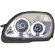 Set fari fanali proiettori anteriori TUNING per MERCEDES SLK R170 1996-2004 cromati con anelli ANGEL EYES CCFL alta potenza