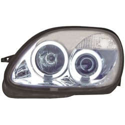 Set fari fanali proiettori anteriori TUNING per MERCEDES SLK R170 1996-2004 cromati con anelli ANGEL EYES CCFL alta potenza