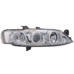 Set fari fanali proiettori anteriori TUNING OPEL VECTRA B 1995-1998 cromati ANGEL EYES