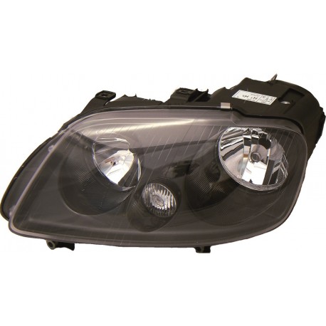 Faro fanale proiettore anteriore destro VW CADDY 2004-2010 e TOURAN 2004-2006 TYC H7+H1 nero, con motorino