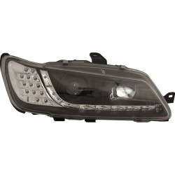 Set fari fanali proiettori anteriori TUNING per PEUGEOT 306, 05/1997-2001 neri con luci diurne DRL LED DAYLINE e freccia LED