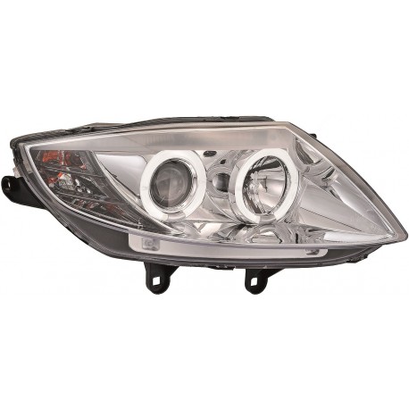 Set fari fanali proiettori anteriori TUNING BMW Z4 2003-2009 cromati con anelli ANGEL EYES