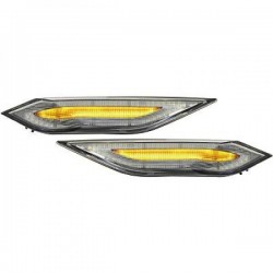 Coppia frecce indicatori TUNING PORSCHE CAYENNE 92A 2011-2014 LED cromate con luce posizione