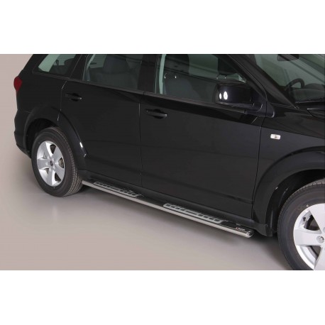 Coppia set pedane protezione sottoporta laterali TUNING SUV Fiat Freemont mod Design ovale acciaio inox anche nero opaco