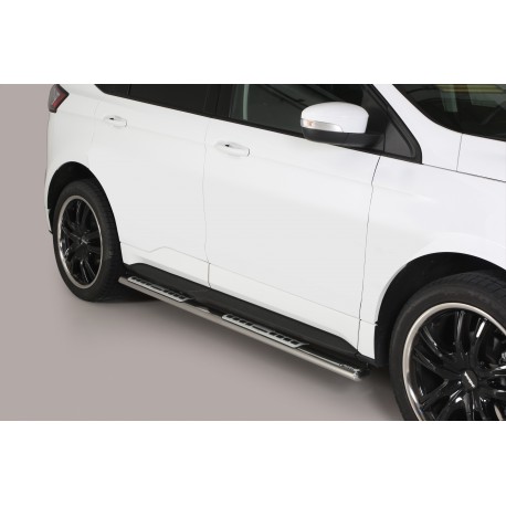 Coppia set pedane protezione sottoporta laterali TUNING SUV Ford Edge 2016- mod Design ovale acciaio inox anche nero opaco