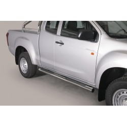 Coppia set pedane protezione sottoporta laterali TUNING SUV Isuzu D-Max doppia cabina Double Cab 2012-2019 mod Grand acciaio inox anche nero opaco