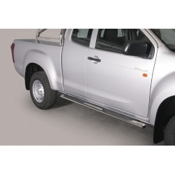 Coppia set pedane protezione sottoporta laterali TUNING SUV Isuzu D-Max doppia cabina Double Cab 2012-2019 mod Grand ovali acciaio inox anche nero opaco