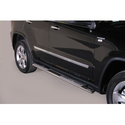Coppia set pedane protezione sottoporta laterali TUNING SUV Jeep Grand Cherokee 2011-2014 mod Design ovale acciaio inox anche nero opaco
