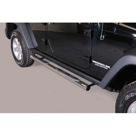 Coppia set pedane protezione sottoporta laterali TUNING SUV Jeep Wrangler 2011-2018 mod Grand acciaio inox anche nero opaco