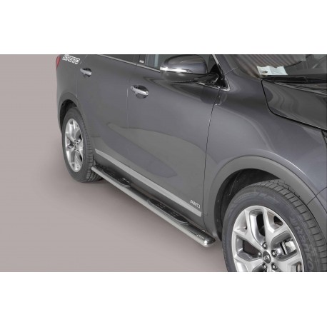 Coppia set pedane protezione sottoporta laterali TUNING SUV Kia Sorento 2015-2020 mod Grand ovali acciaio inox anche nero opaco