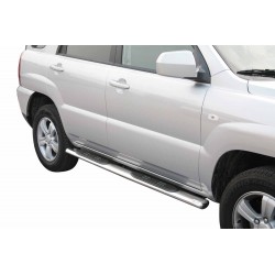 Coppia set pedane protezione sottoporta laterali TUNING SUV Kia Sportage 2008-2010 mod Grand ovali acciaio inox anche nero opaco