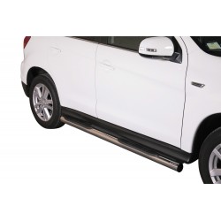Coppia set pedane protezione sottoporta laterali TUNING SUV Mitsubishi ASX 2010-2016 mod Grand acciaio inox anche nero opaco