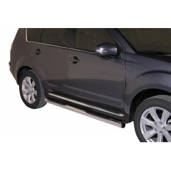 Coppia set pedane protezione sottoporta laterali TUNING SUV Mitsubishi Outlander 2010-2012 mod Grand acciaio inox anche nero opaco