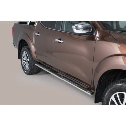 Coppia set pedane protezione sottoporta laterali TUNING SUV Nissan NP300 Navara 2016- DoubleCab doppia cabina mod Grand ovali acciaio inox anche nero opaco