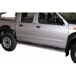 Coppia set pedane protezione sottoporta laterali TUNING SUV Nissan NP300 DoubleCab mod Grand acciaio inox anche nero opaco