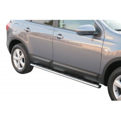 Coppia set pedane protezione sottoporta laterali TUNING SUV Nissan Qashqai+2 2008- mod Grand ovali acciaio inox anche nero opaco