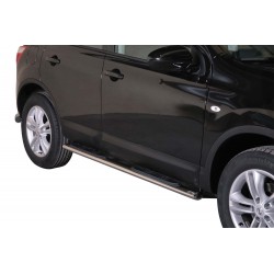 Coppia set pedane protezione sottoporta laterali TUNING SUV Nissan Qashqai 2010-2013 mod Grand ovali acciaio inox anche nero opaco