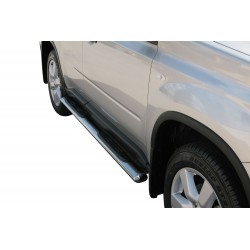 Coppia set pedane protezione sottoporta laterali TUNING SUV Nissan Xtrail X-trail 2007-2010 mod Grand ovali acciaio inox anche nero opaco