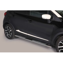 Coppia set pedane protezione sottoporta laterali TUNING SUV Renault Captur 2013-2017 mod Design ovale acciaio inox anche nero opaco