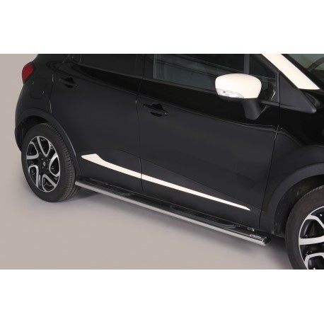 Coppia set pedane protezione sottoporta laterali TUNING SUV Renault Captur 2013-2017 mod Grand ovali acciaio inox anche nero opaco