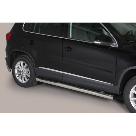 Coppia set pedane protezione sottoporta laterali TUNING SUV VW Tiguan 2011-2015 mod Grand acciaio inox anche nero opaco