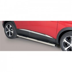 Coppia set pedane protezione sottoporta laterali TUNING SUV Peugeot 3008 anni 2018- mod Grand acciaio inox anche nero opaco