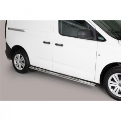 Coppia set pedane protezione sottoporta laterali TUNING SUV Vw Caddy 2021- mod Design ovale acciaio inox anche nero opaco