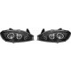 Set fari fanali proiettori anteriori TUNING per RENAULT MEGANE tutte, anni 03/1999 2000 2001 10/2002, neri con anelli ANGEL EYES